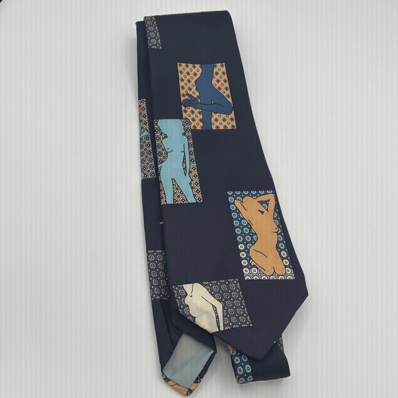 Men's Vintage MCM WEMBLEY Neck Tie- Nude Women Silhouette 60's - Stunning! - Picture 1 of 14